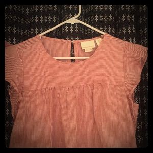 Cynthia Rowley 100% linen red striped summer dress
